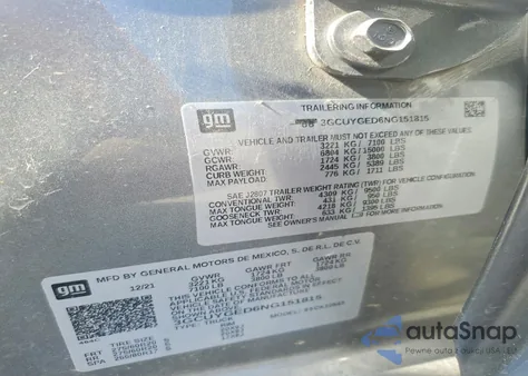 2022 Chevrolet Silverado Ltd K1500 Ltz из США, поврежденный, VIN 3GCUYGED6NG151815